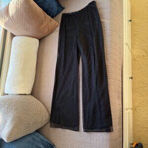 Ann Taylor Black Pants with Sequins Size:  2